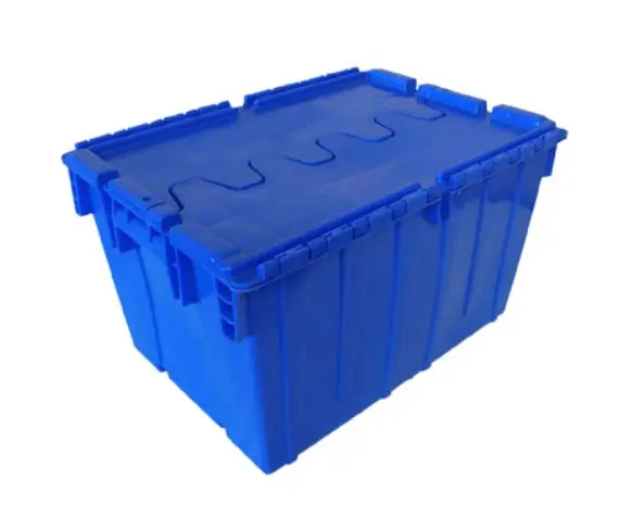 Caja plastica 50 litros de color azul Abisagrada